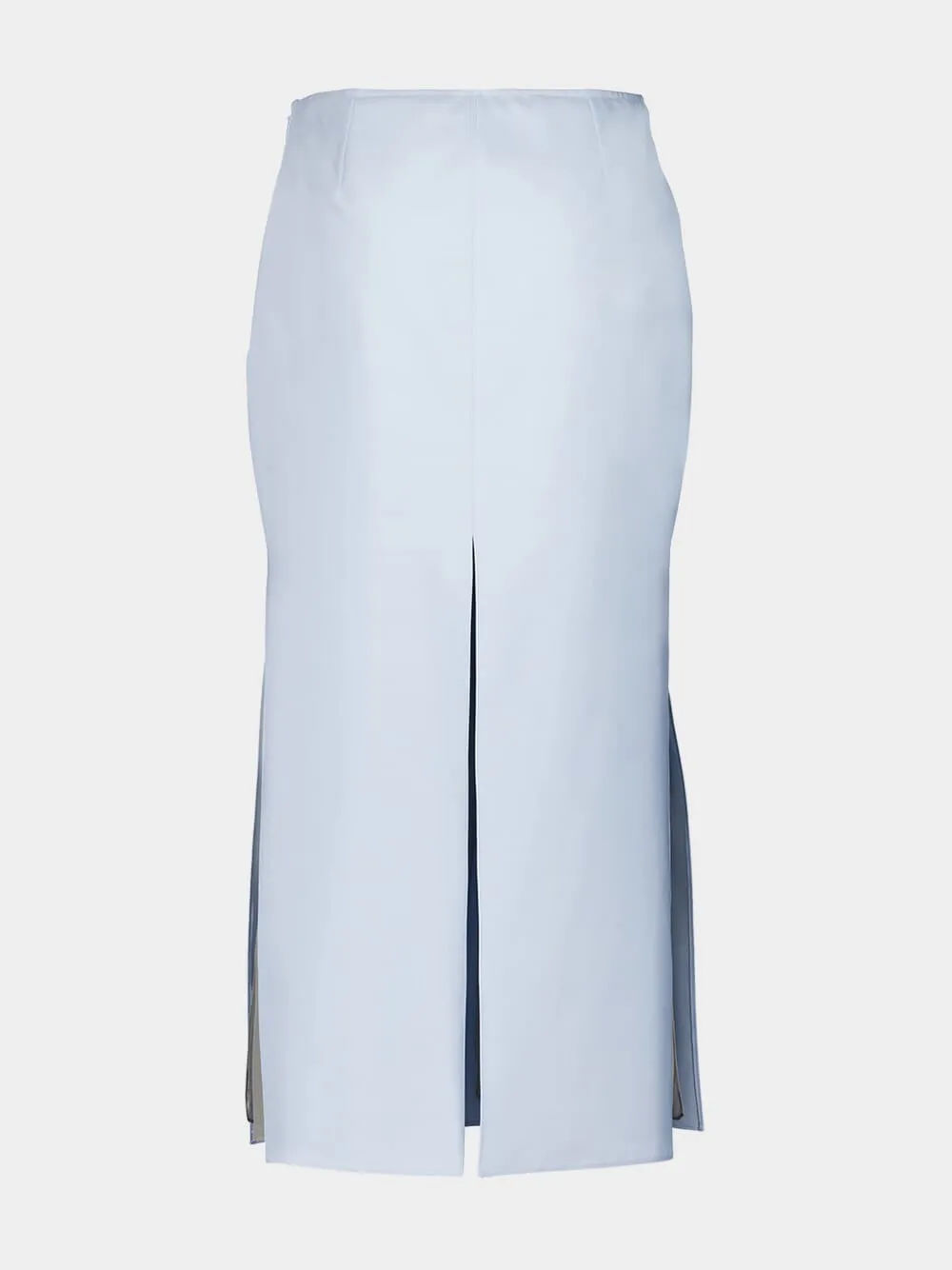 Light Blue Layered Midi Skirt
