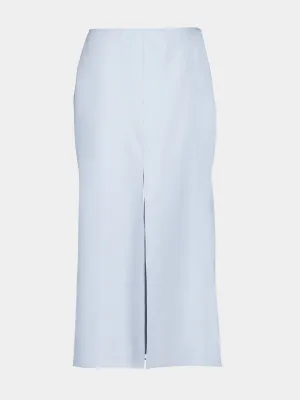 Light Blue Layered Midi Skirt