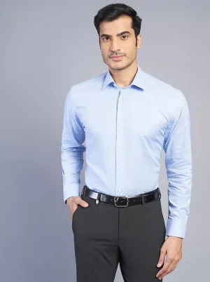 Light Blue Solid Regular Fit Formal Shirt | JadeBlue