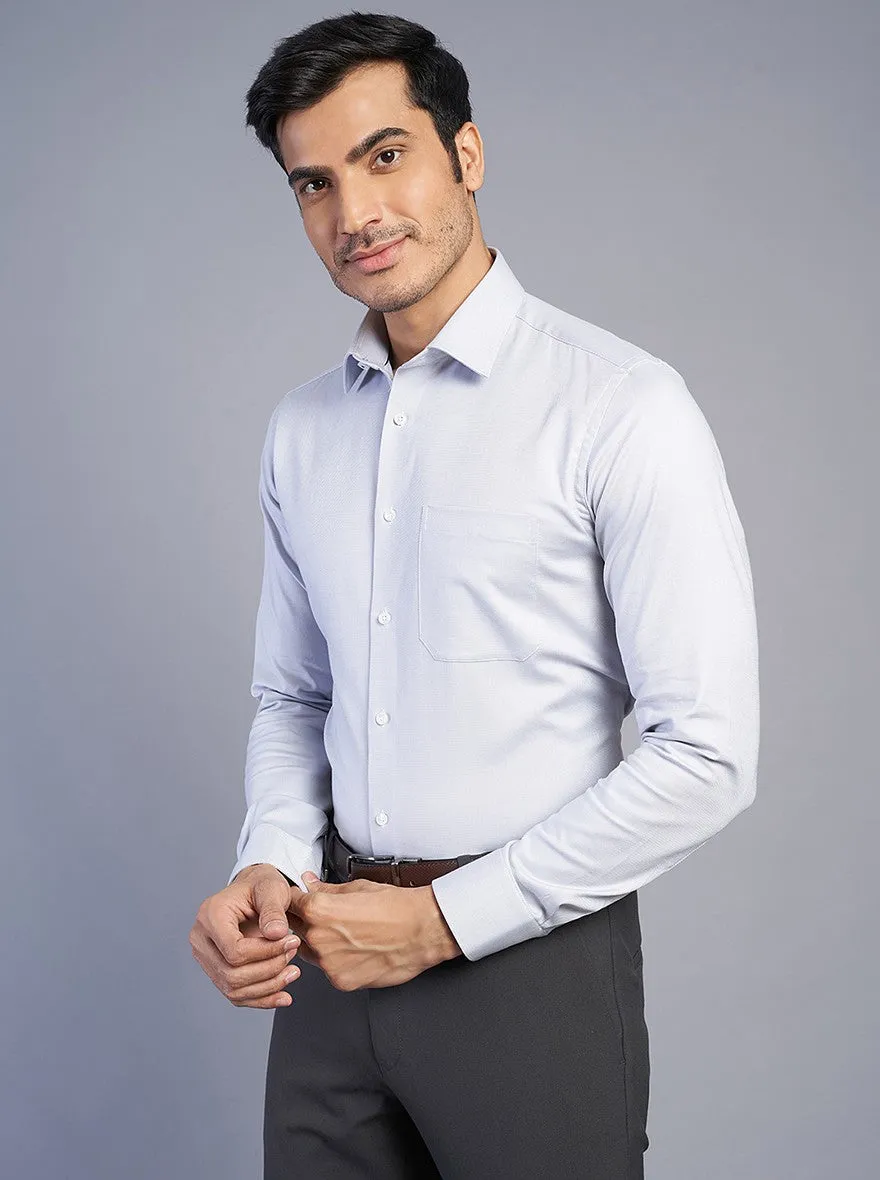 Light Grey Solid Slim Fit Formal Shirt | JadeBlue