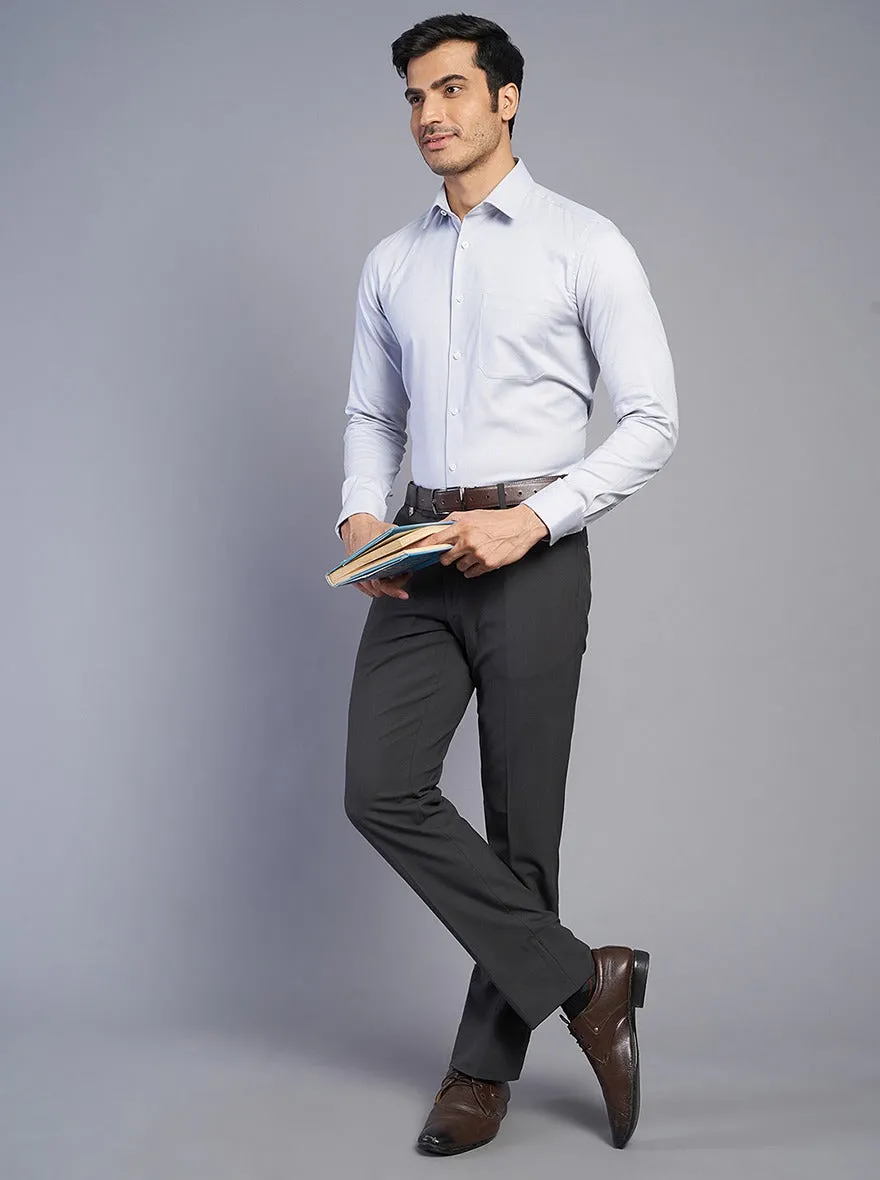 Light Grey Solid Slim Fit Formal Shirt | JadeBlue