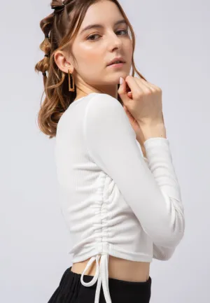 Long Sleeve Top with Gathered Details