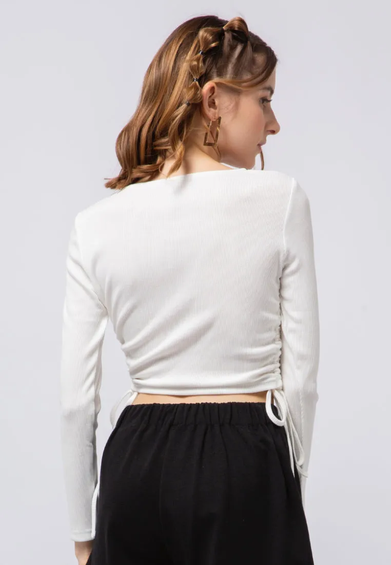 Long Sleeve Top with Gathered Details
