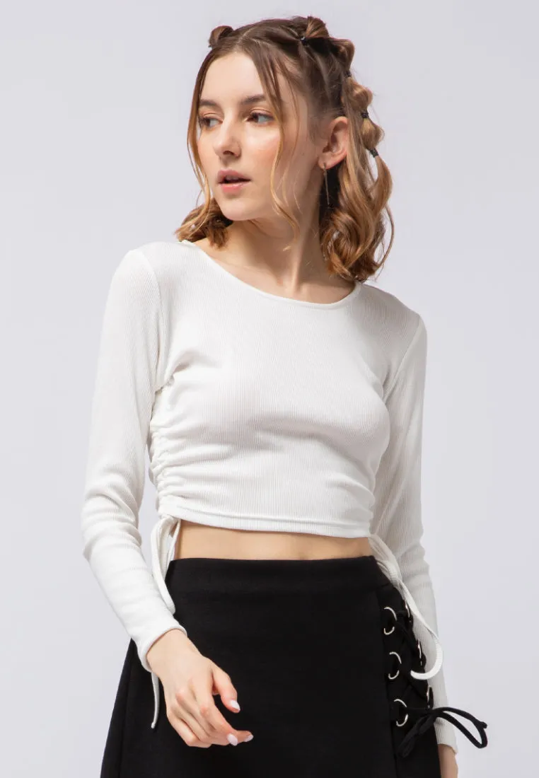 Long Sleeve Top with Gathered Details