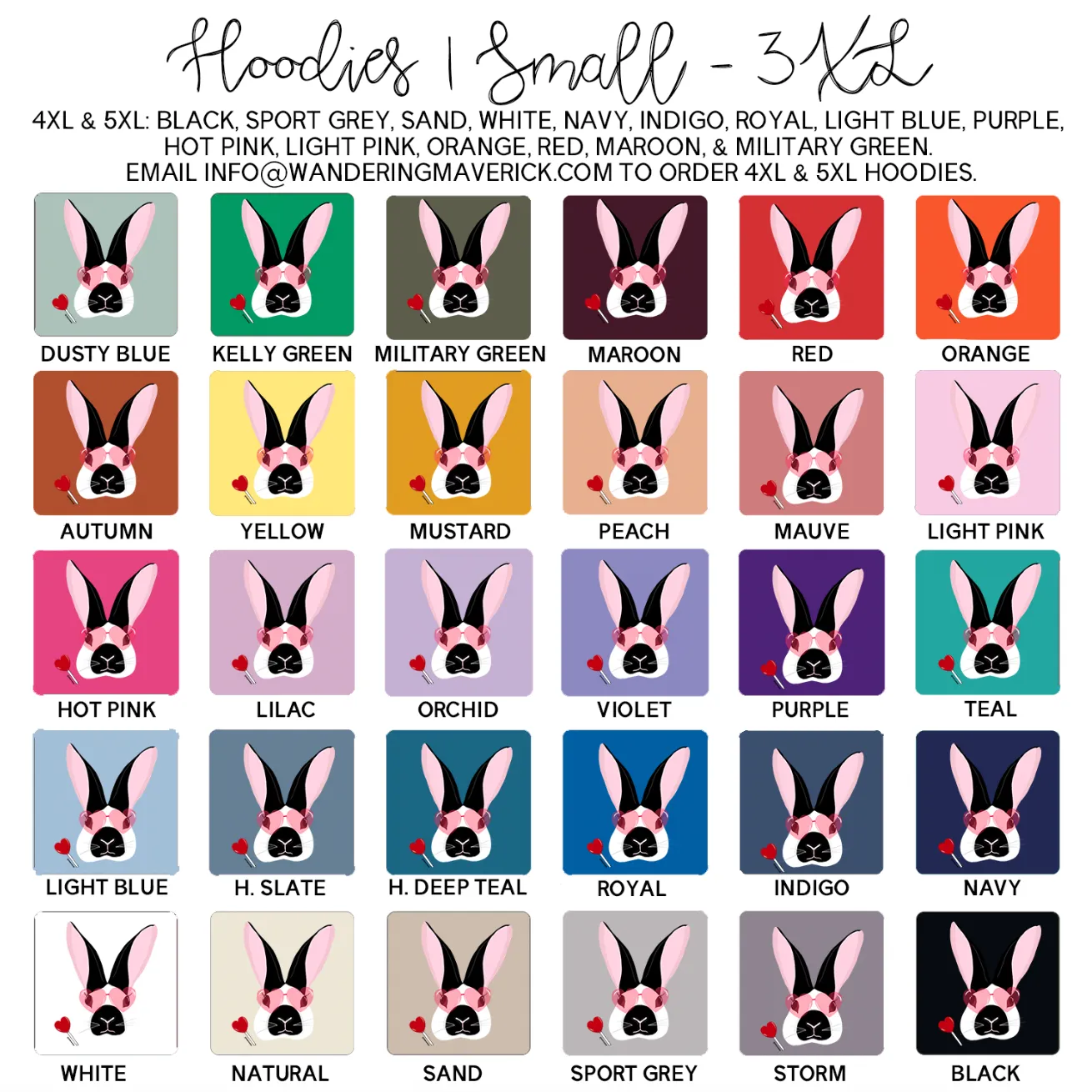 Love Struck Rabbit Hoodie (S-3XL) Unisex - Multiple Colors!