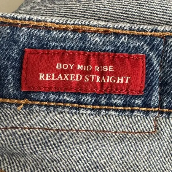 Lucky Legend Mid-Rise Boy Relaxed Straight Leg Jeans; Big Break Wash Size 10
