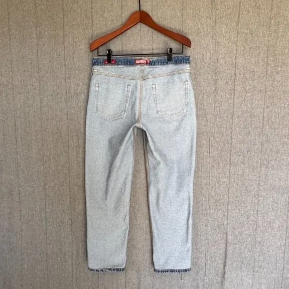 Lucky Legend Mid-Rise Boy Relaxed Straight Leg Jeans; Big Break Wash Size 10