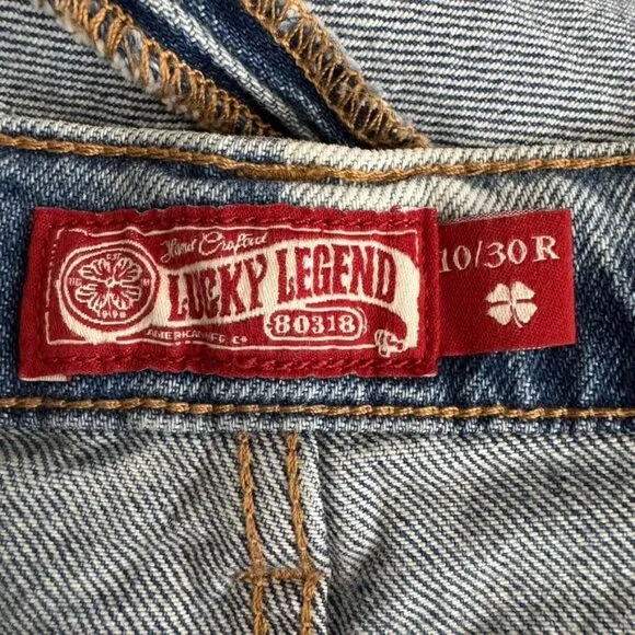 Lucky Legend Mid-Rise Boy Relaxed Straight Leg Jeans; Big Break Wash Size 10