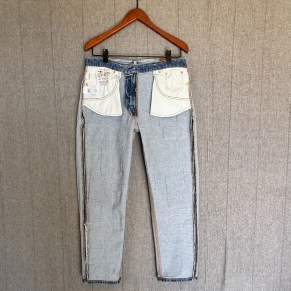 Lucky Legend Mid-Rise Boy Relaxed Straight Leg Jeans; Big Break Wash Size 10