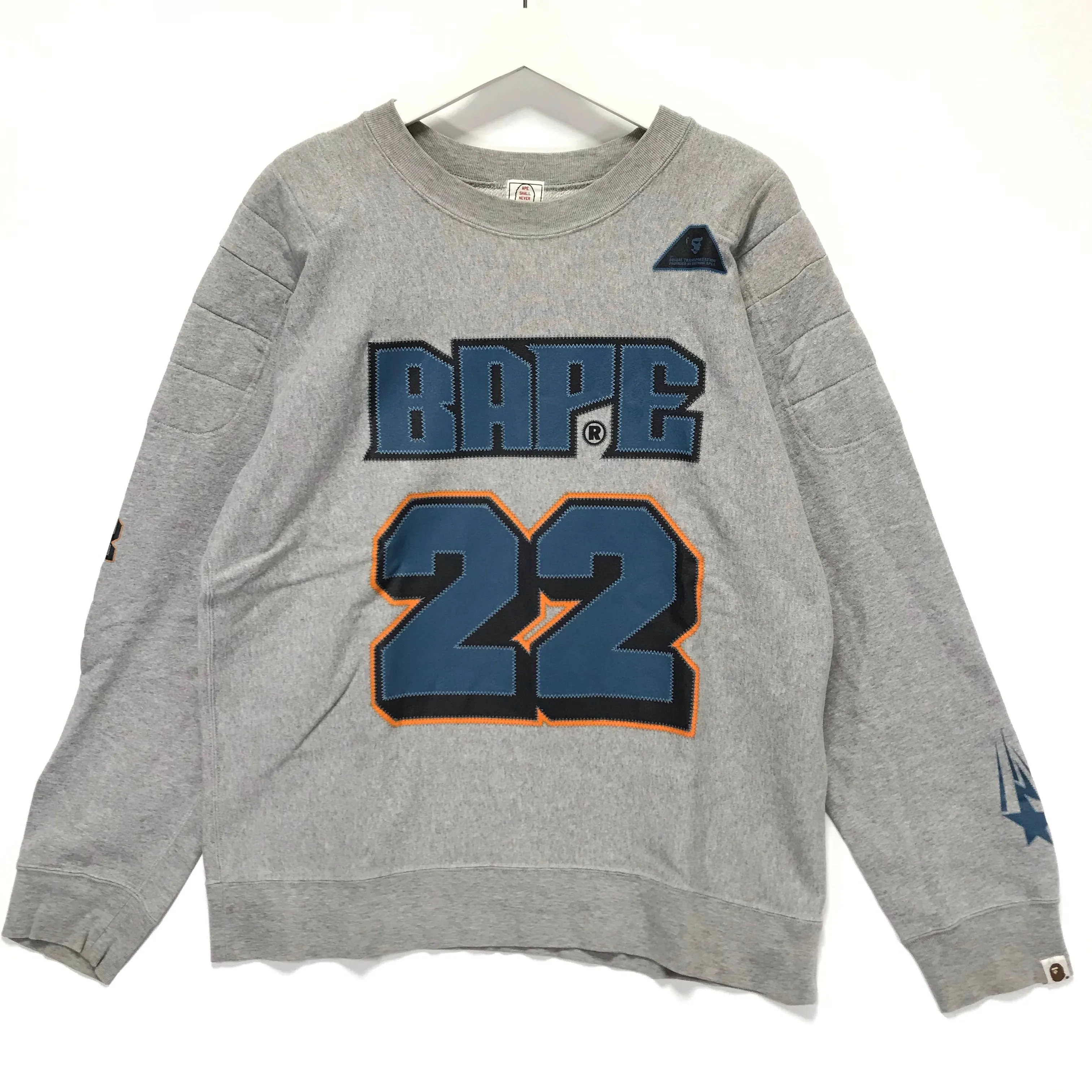 [M] A Bathing Ape Bape Vintage Centurion Football Sweatshirt Grey