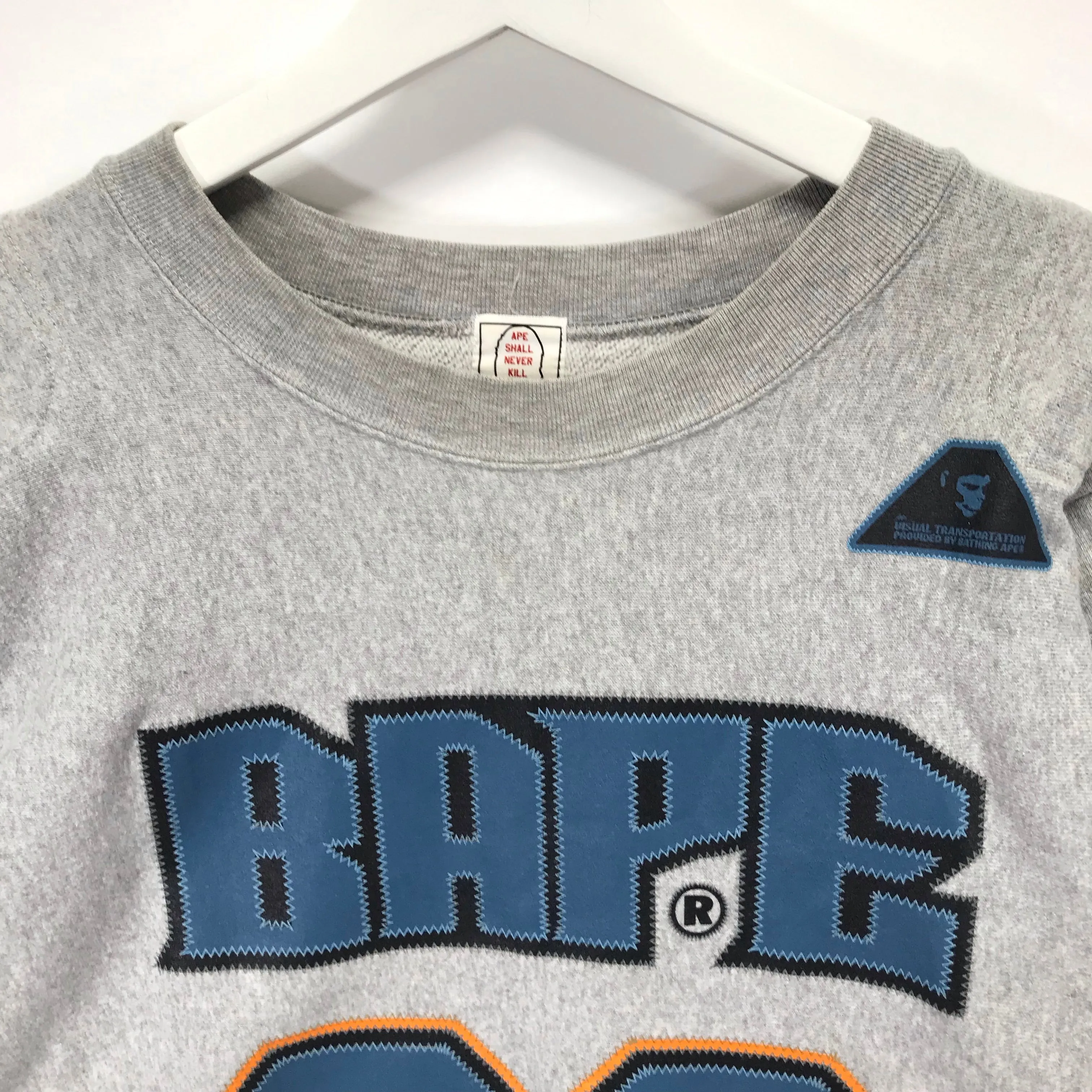 [M] A Bathing Ape Bape Vintage Centurion Football Sweatshirt Grey