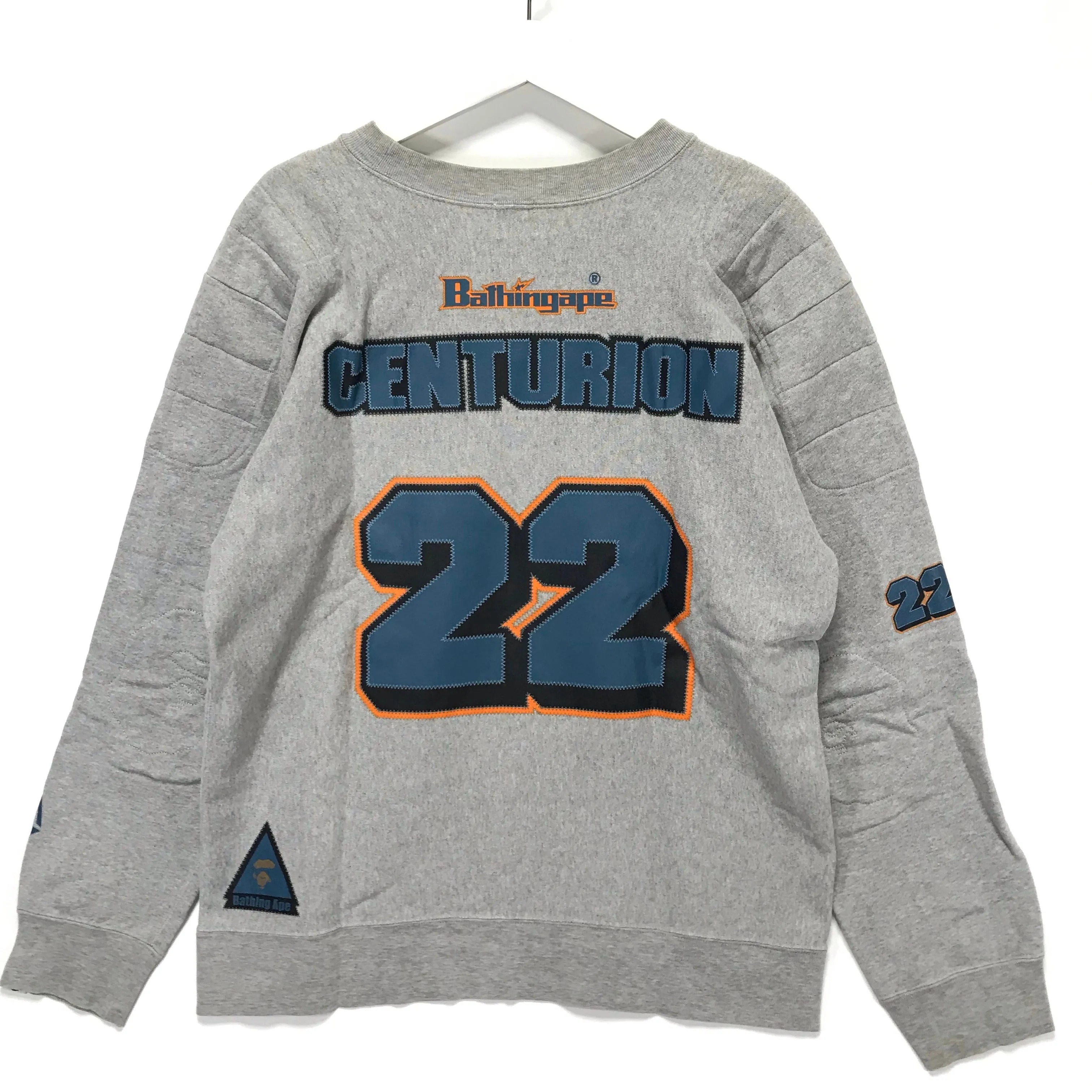 [M] A Bathing Ape Bape Vintage Centurion Football Sweatshirt Grey