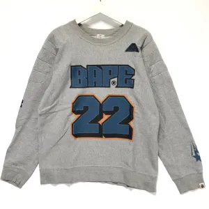 [M] A Bathing Ape Bape Vintage Centurion Football Sweatshirt Grey