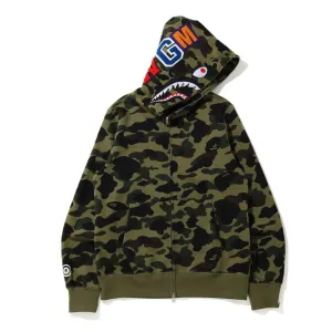 [M] DS! A Bathing Ape Bape 1st Camo WGM Shark Full Zip Hoodie Green