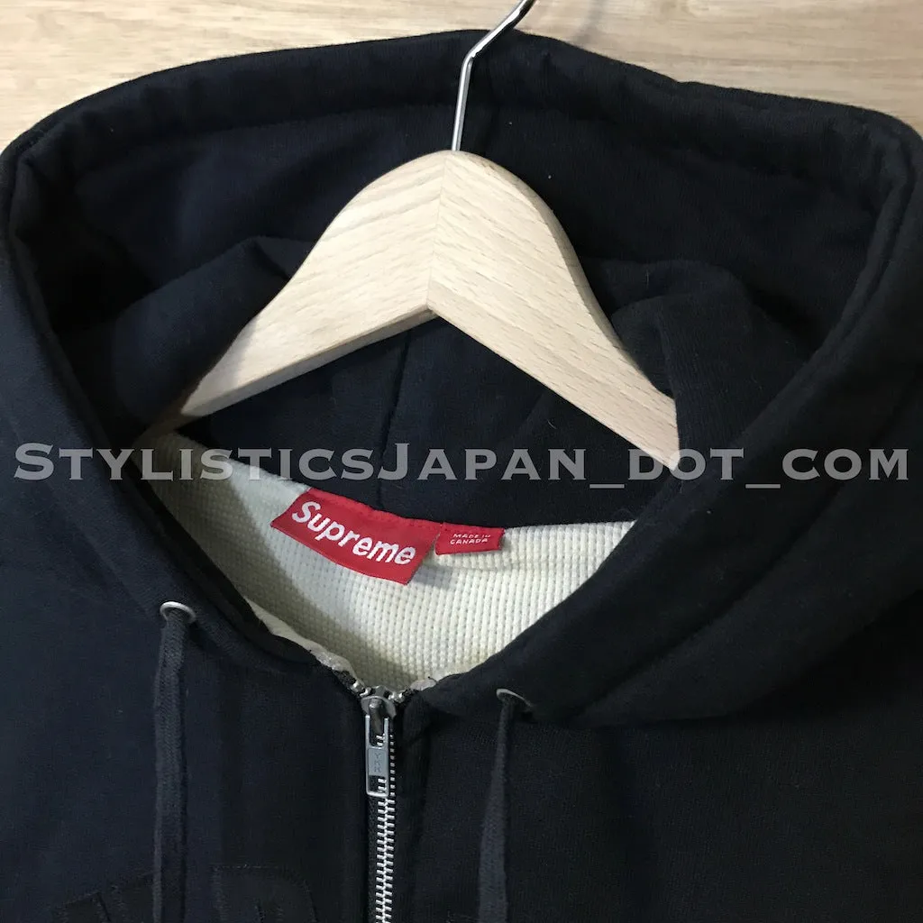 [M] Supreme Vintage Arc Logo Thermal Hoodie Black