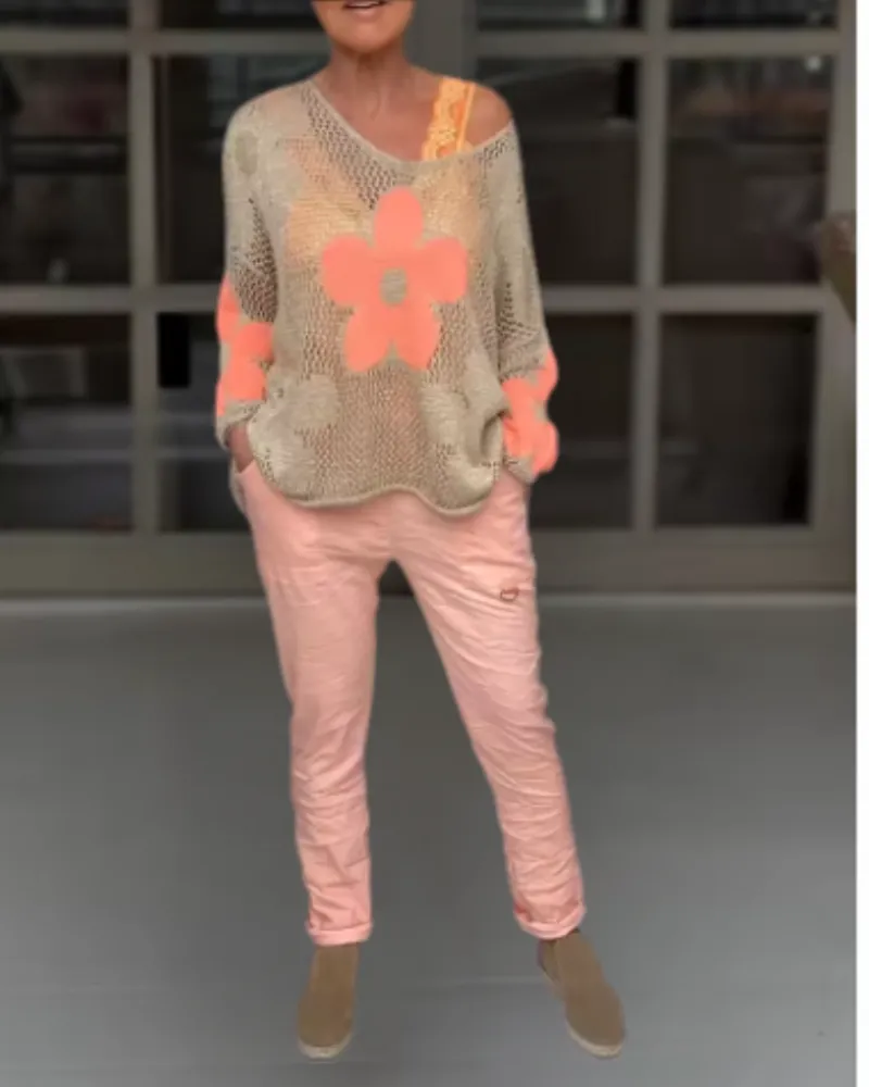 MADOVA - FLORAL KNITTED TOP