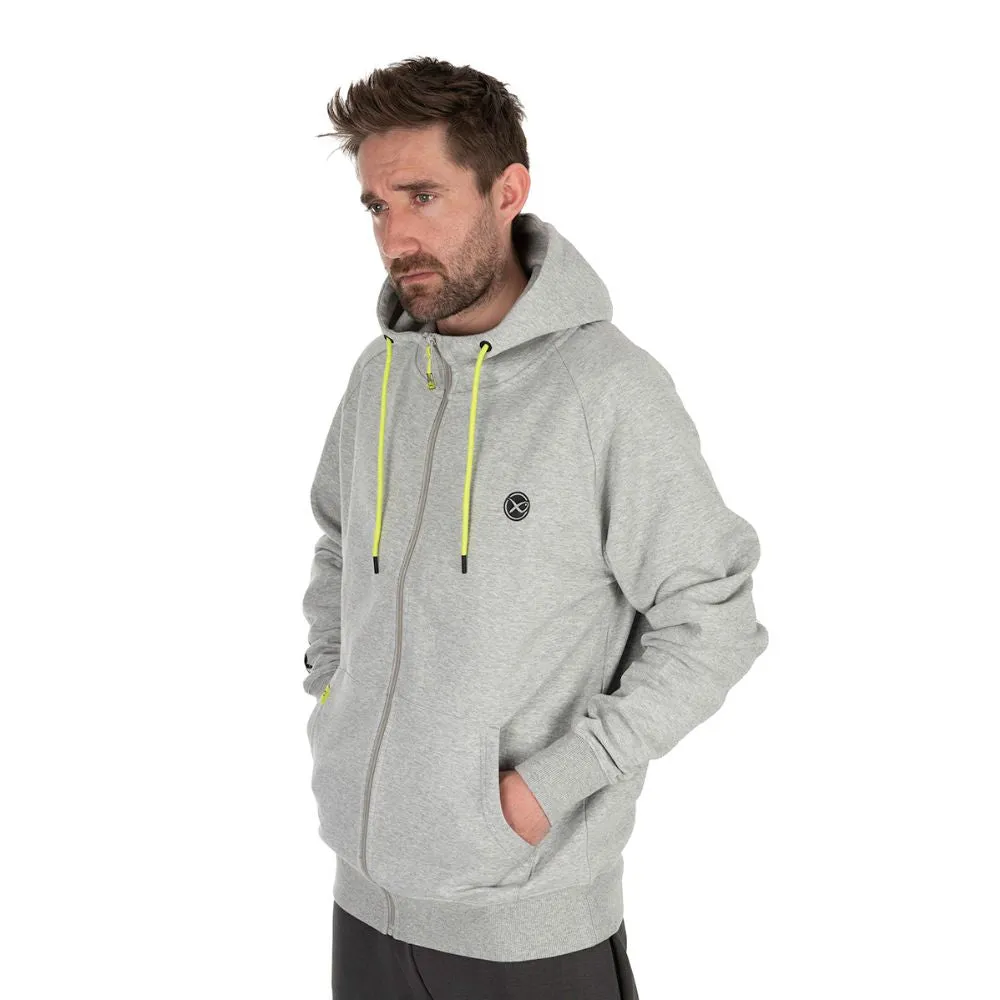 Matrix | Black Edition Full Zip Hoodie | Marl Grey/Lime