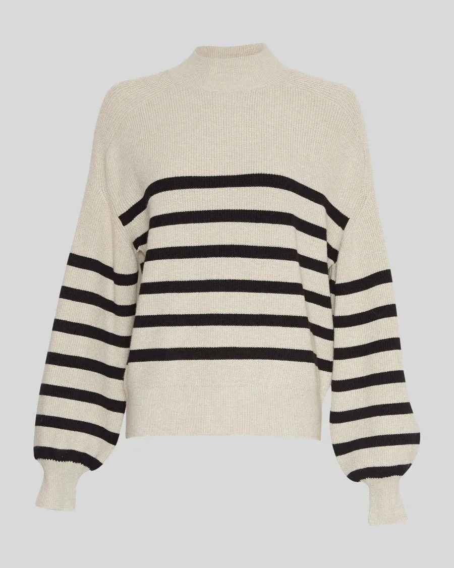 Maura Rachelle Pullover - Oat /Black Stripe