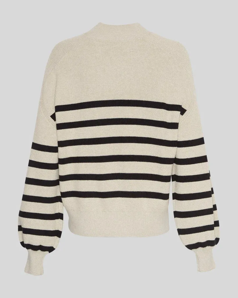 Maura Rachelle Pullover - Oat /Black Stripe