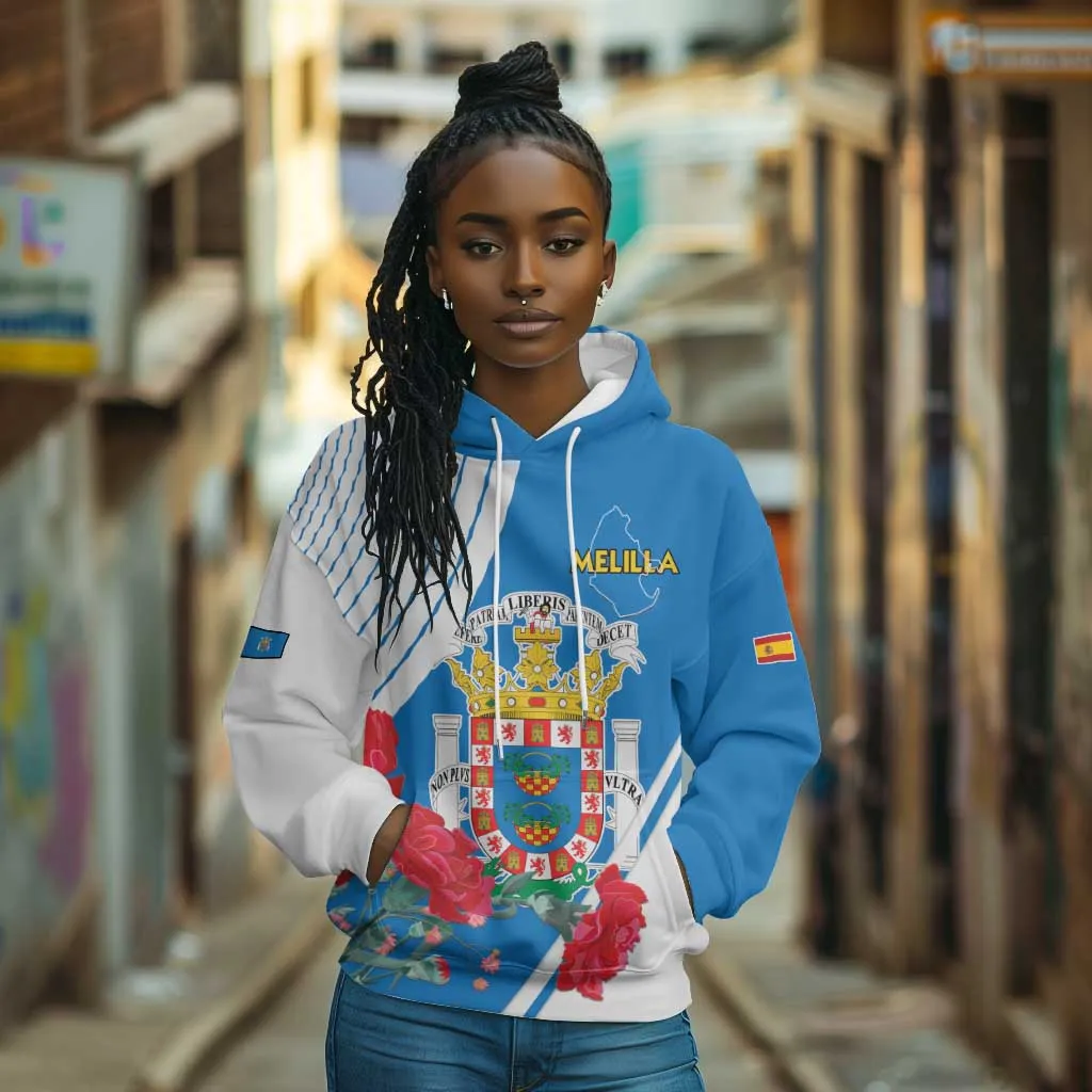 Melilla Spain Hoodie Coat Of Arms With Map LT15