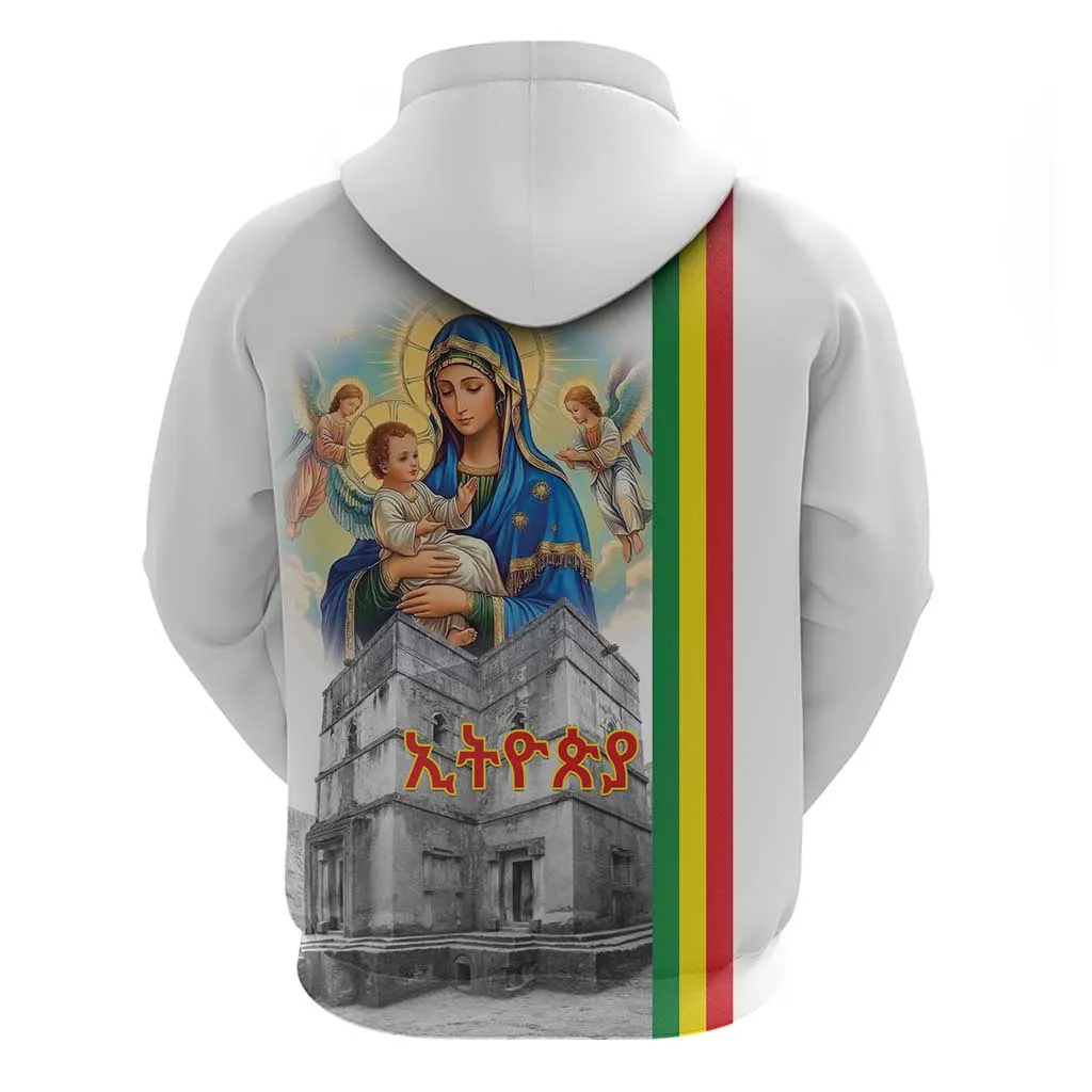 Melkam Gena Ethiopia Zip Hoodie Saint Mary Lalibela Churches LT15