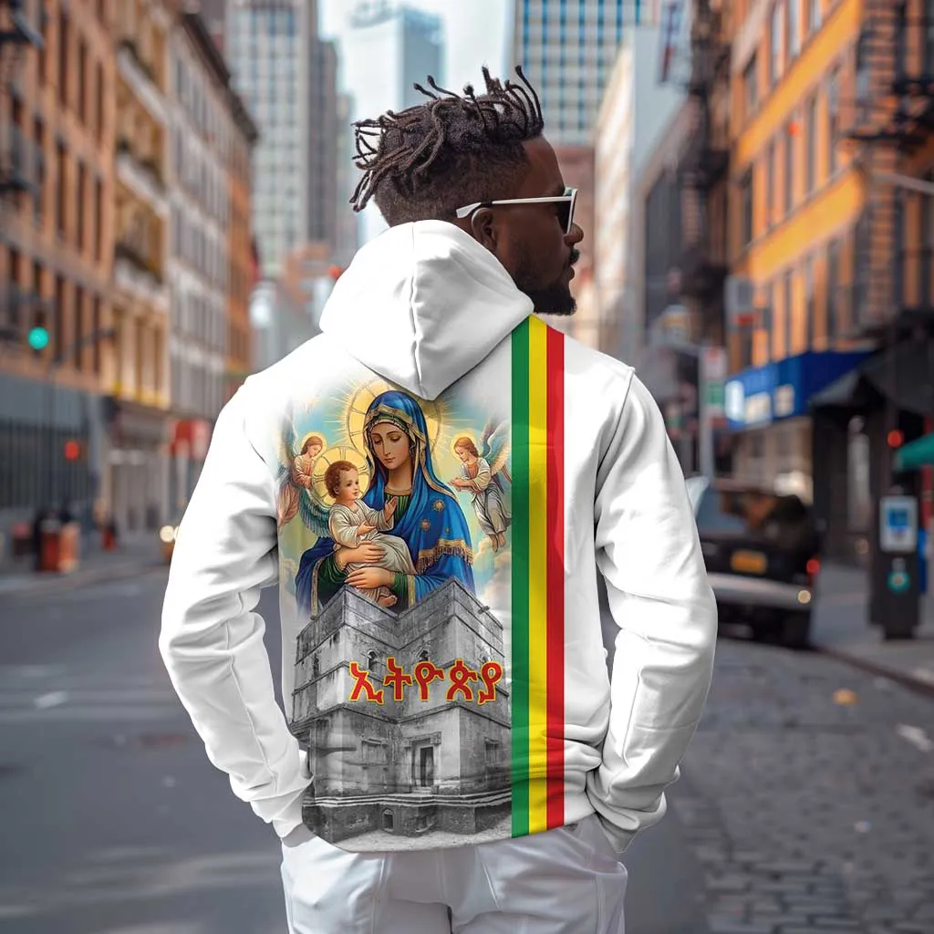 Melkam Gena Ethiopia Zip Hoodie Saint Mary Lalibela Churches LT15