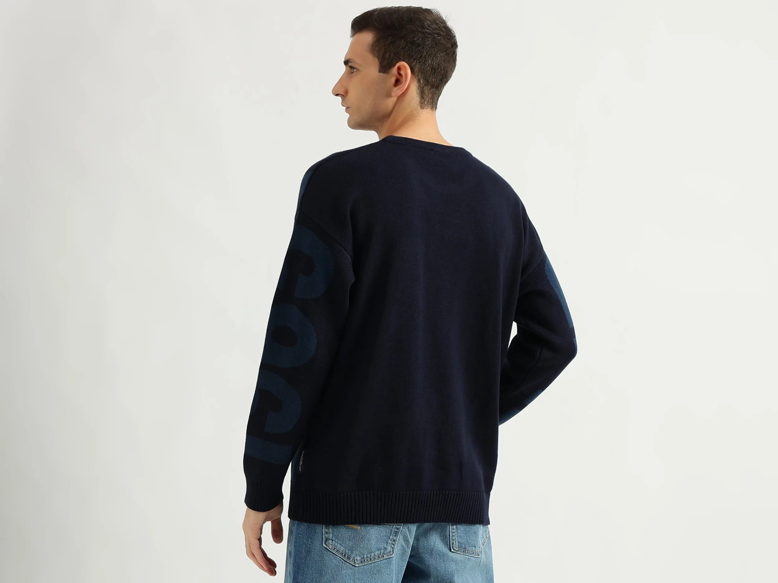 Men's Drop Shoulder Round Neck Knitted Sweaters