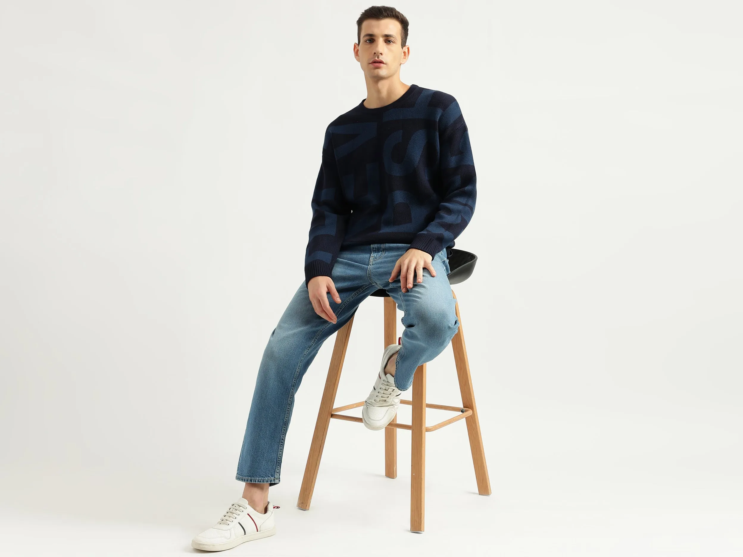 Men's Drop Shoulder Round Neck Knitted Sweaters