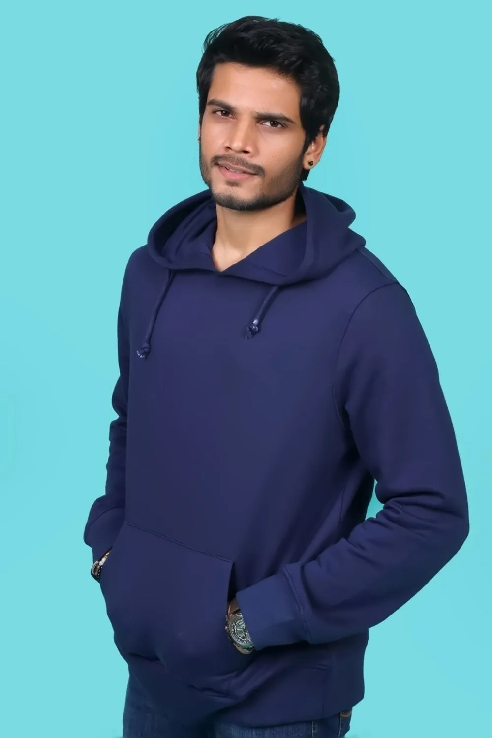 Men's Navy Hooded Jacket