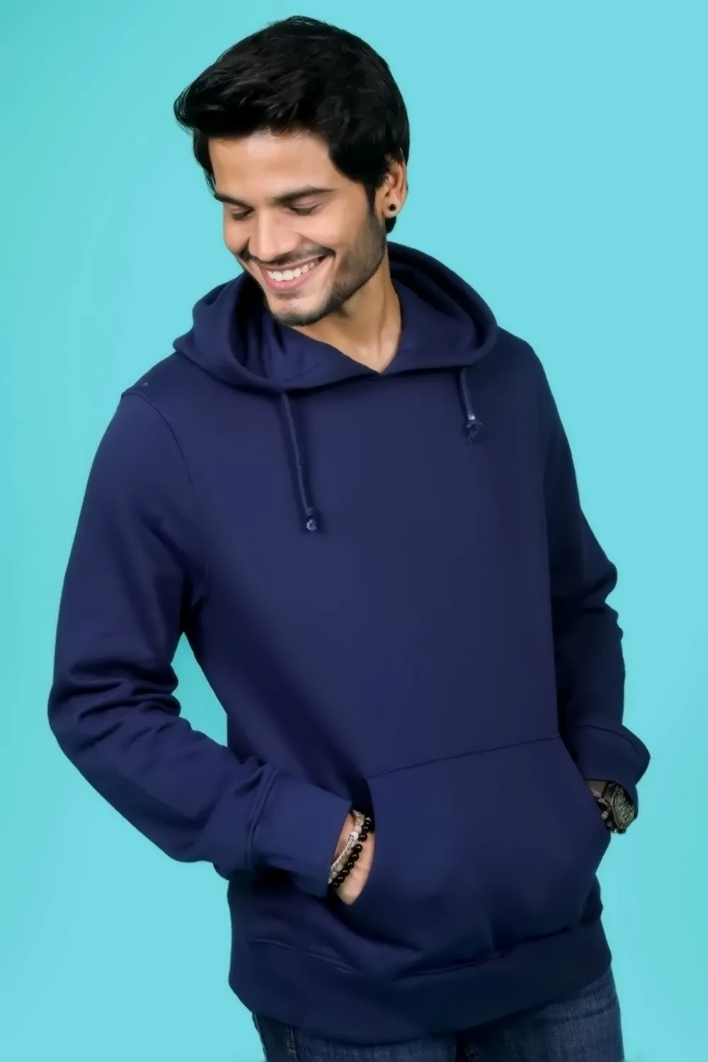 Men's Navy Hooded Jacket