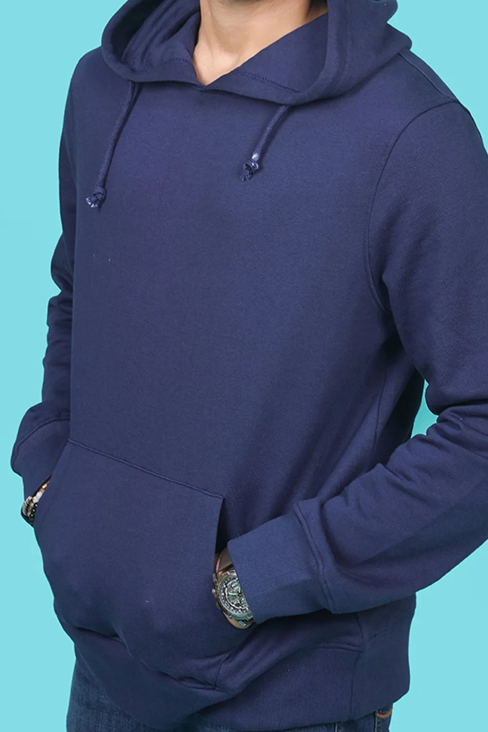 Men's Navy Hooded Jacket