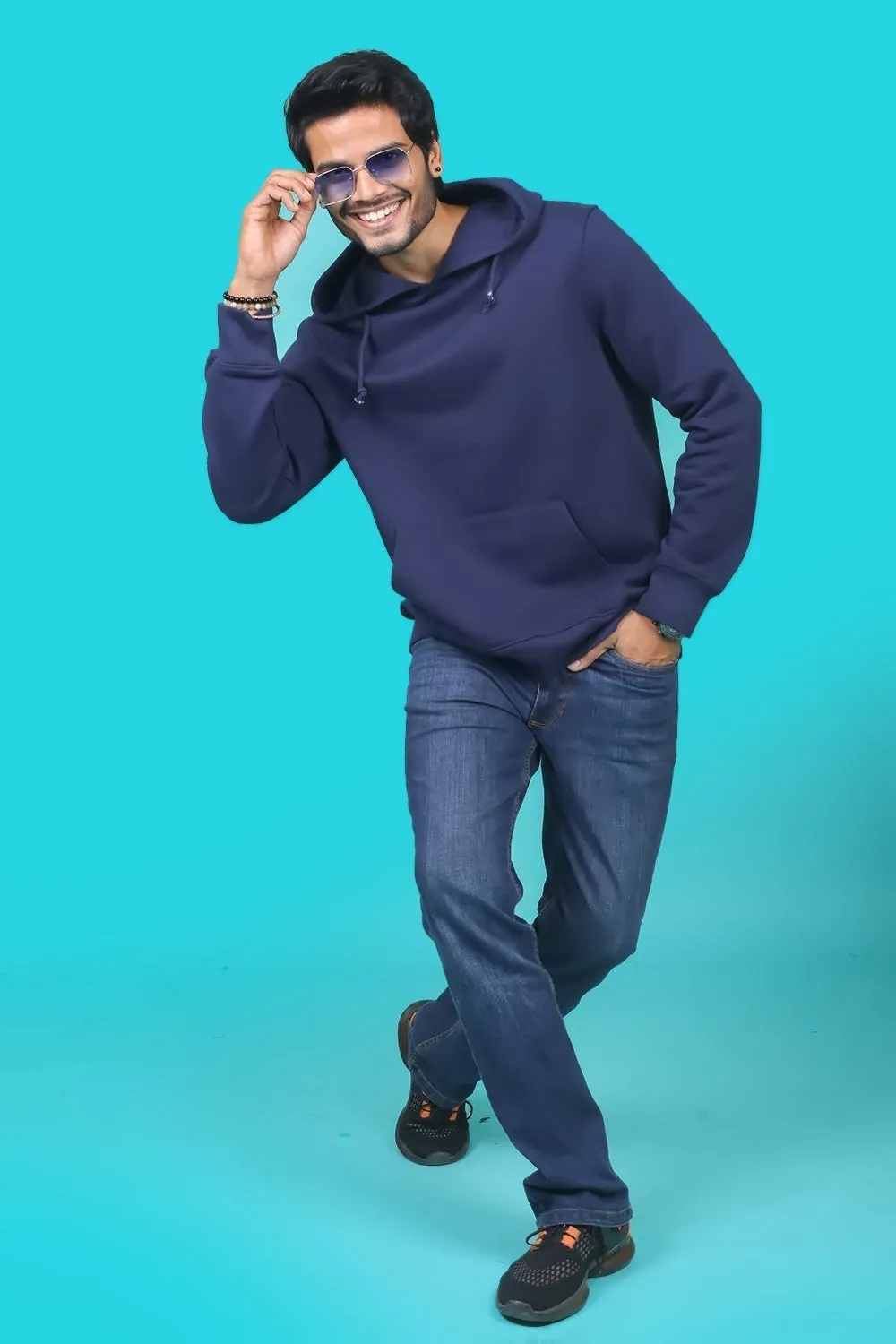 Men's Navy Hooded Jacket
