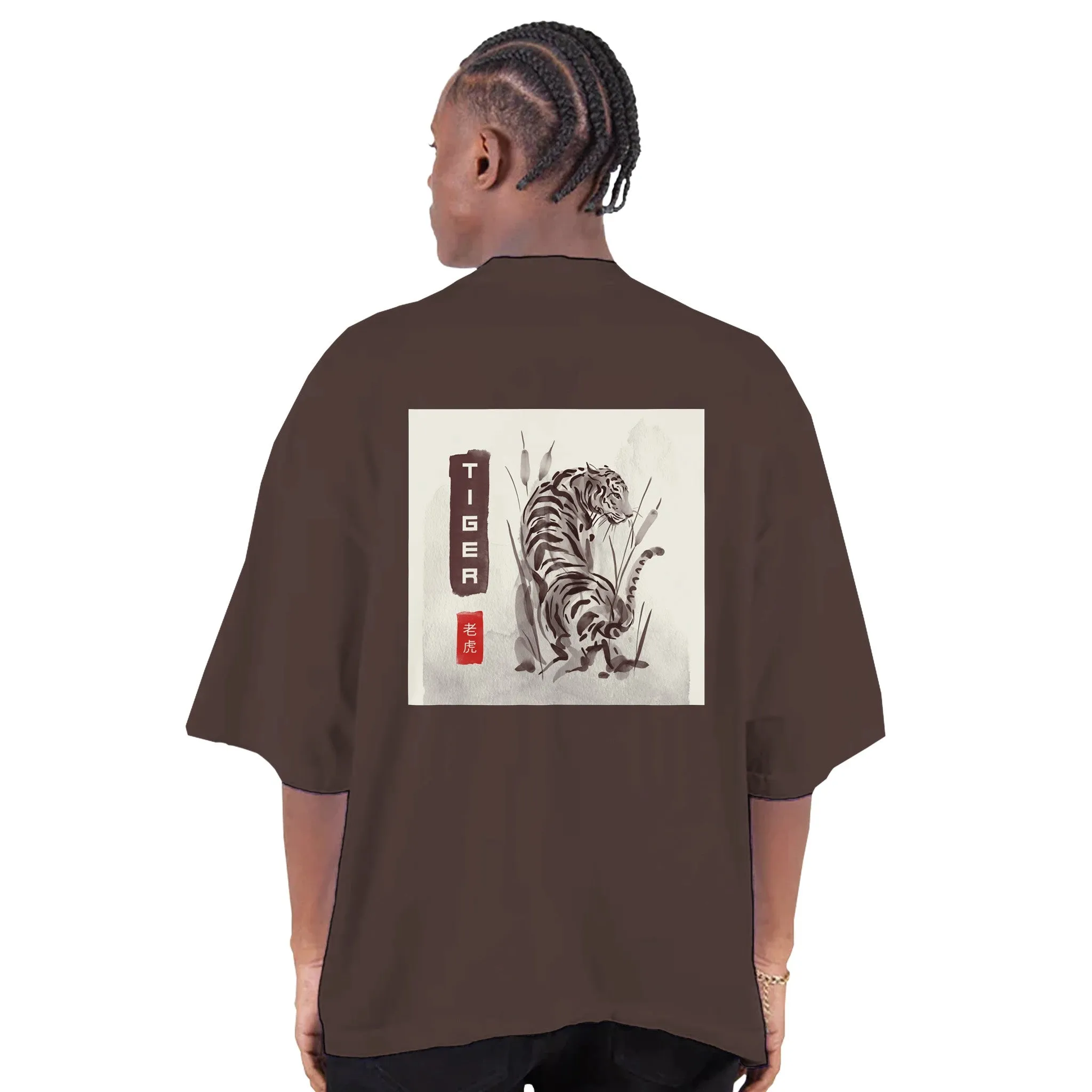 MEN'S OVERSIZED GRAPHIC TIGER T-SHIRTS