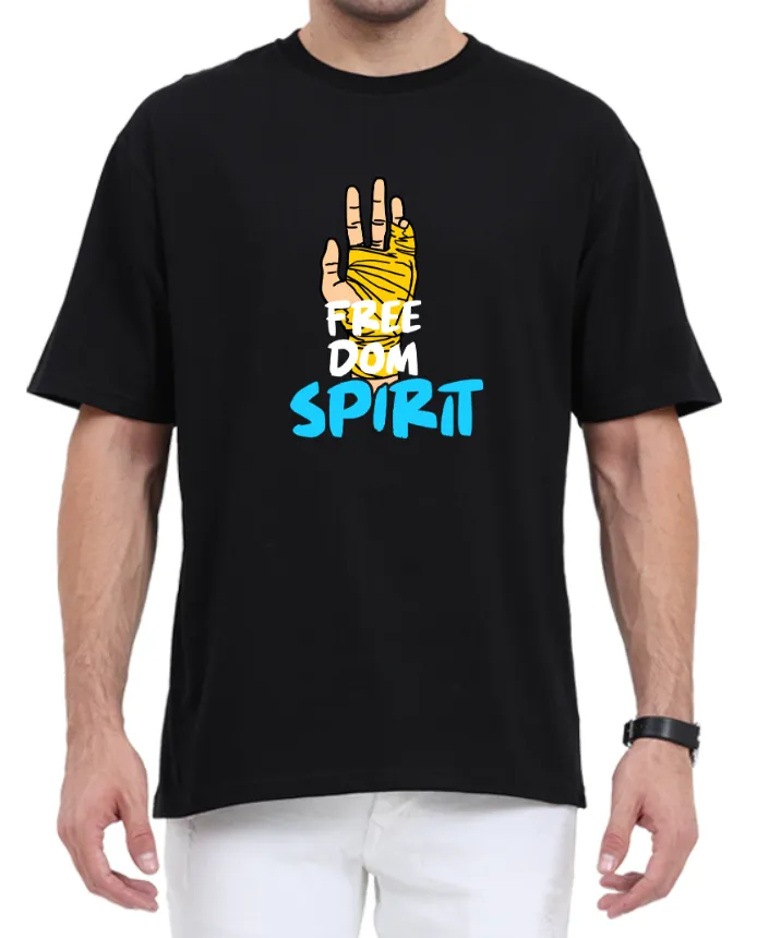 Men's Oversized Tshirt - DRON Freedom Spirit - OS23 Black