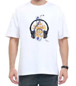 Men's Oversized Tshirt - DRON Music - OS25 White