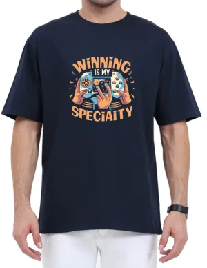 Men's Oversized Tshirt - DRON Winning - OS39 Navy Blue