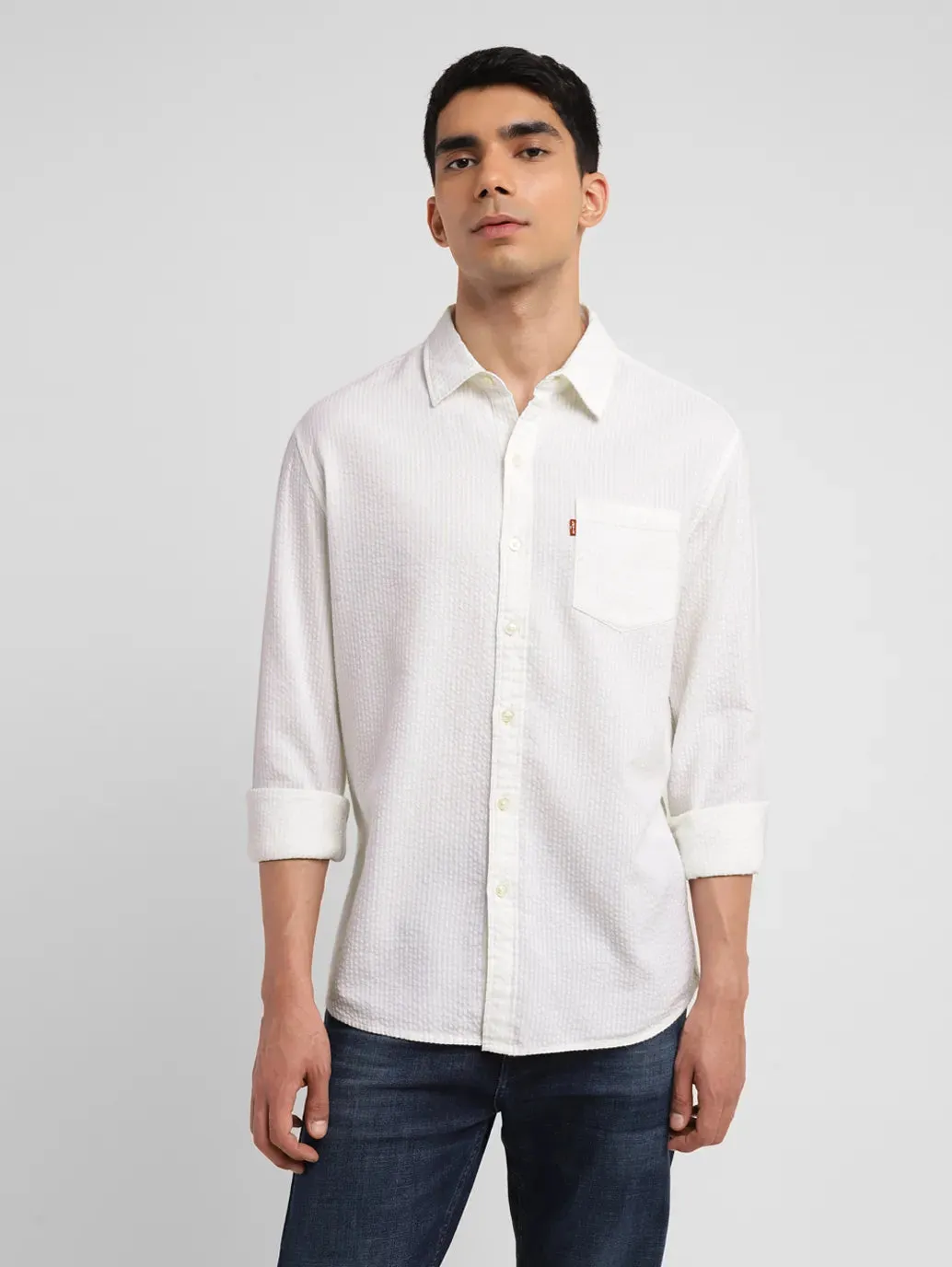 Men's Textured Slim Fit Shirt