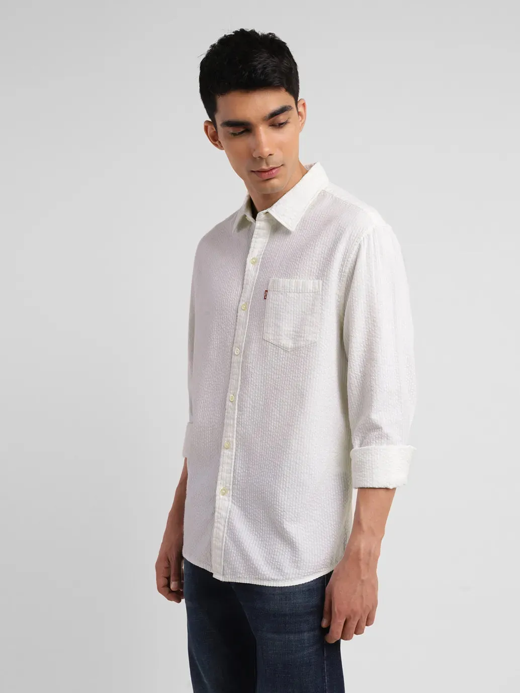 Men's Textured Slim Fit Shirt
