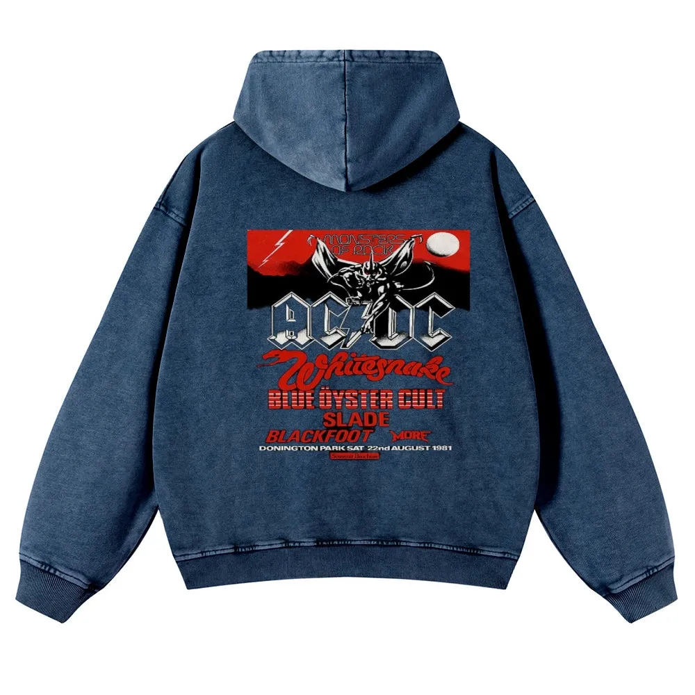 Mens Vintage ACDC Rock Band Hoodies