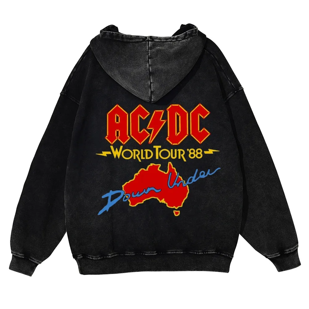Mens Vintage ACDC Rock Band Hoodies