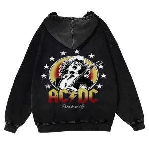 Mens Vintage ACDC Rock Band Hoodies