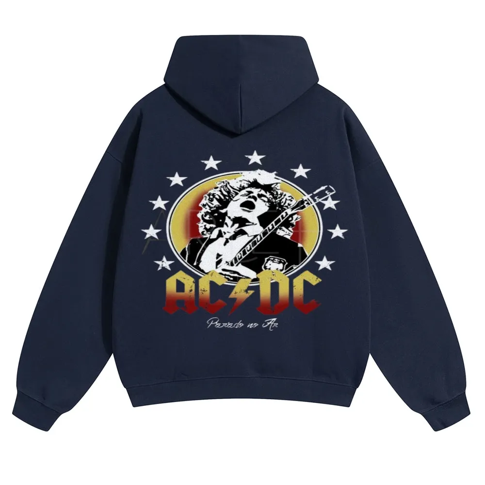 Mens Vintage ACDC Rock Band Hoodies
