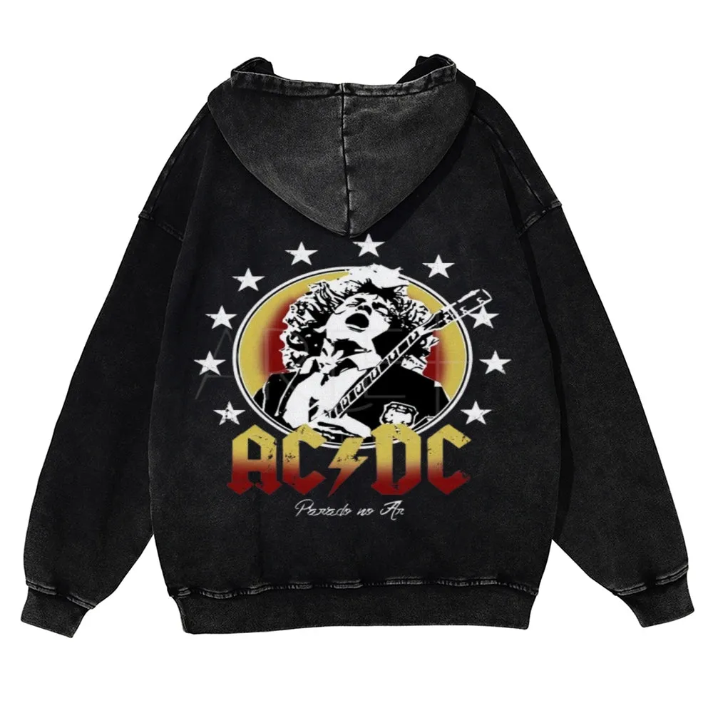 Mens Vintage ACDC Rock Band Hoodies