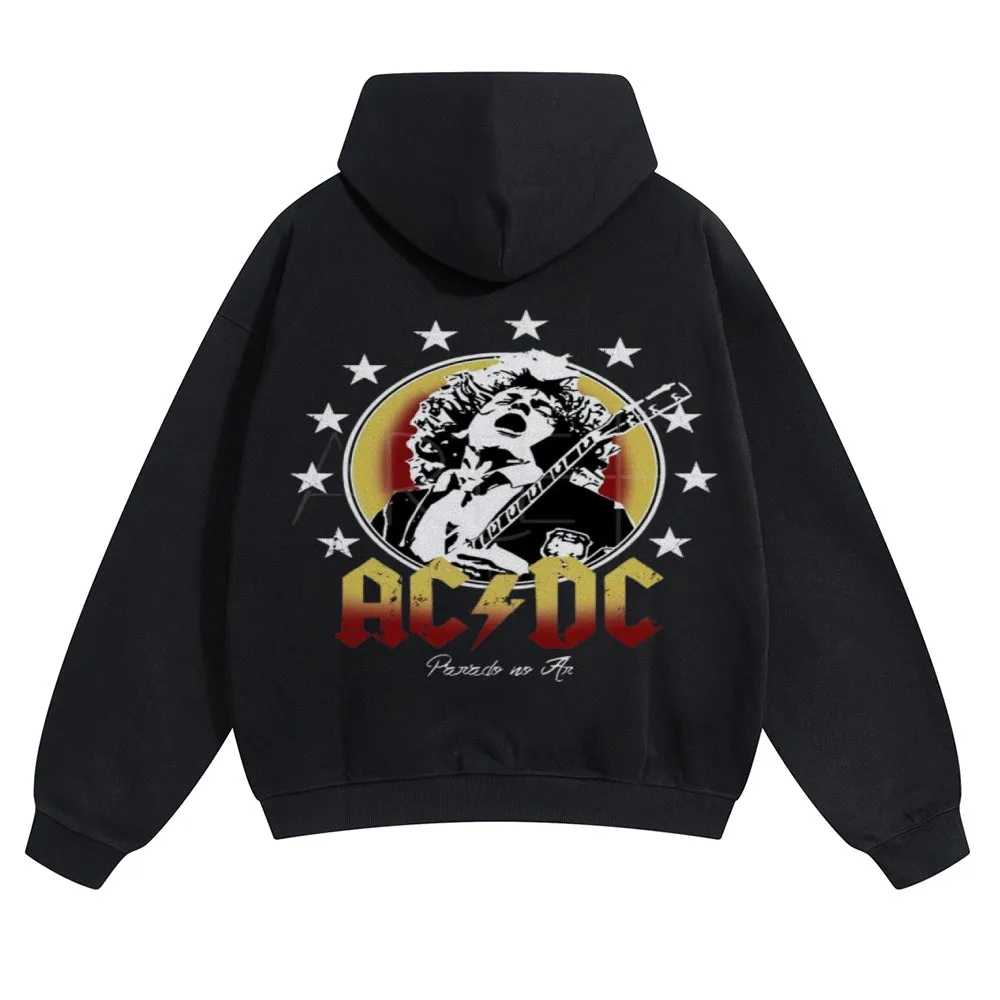 Mens Vintage ACDC Rock Band Hoodies