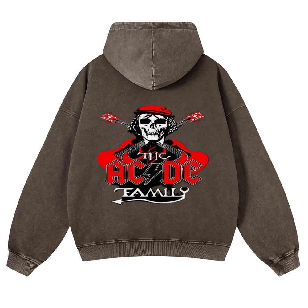 Mens Vintage ACDC Rock Hoodies