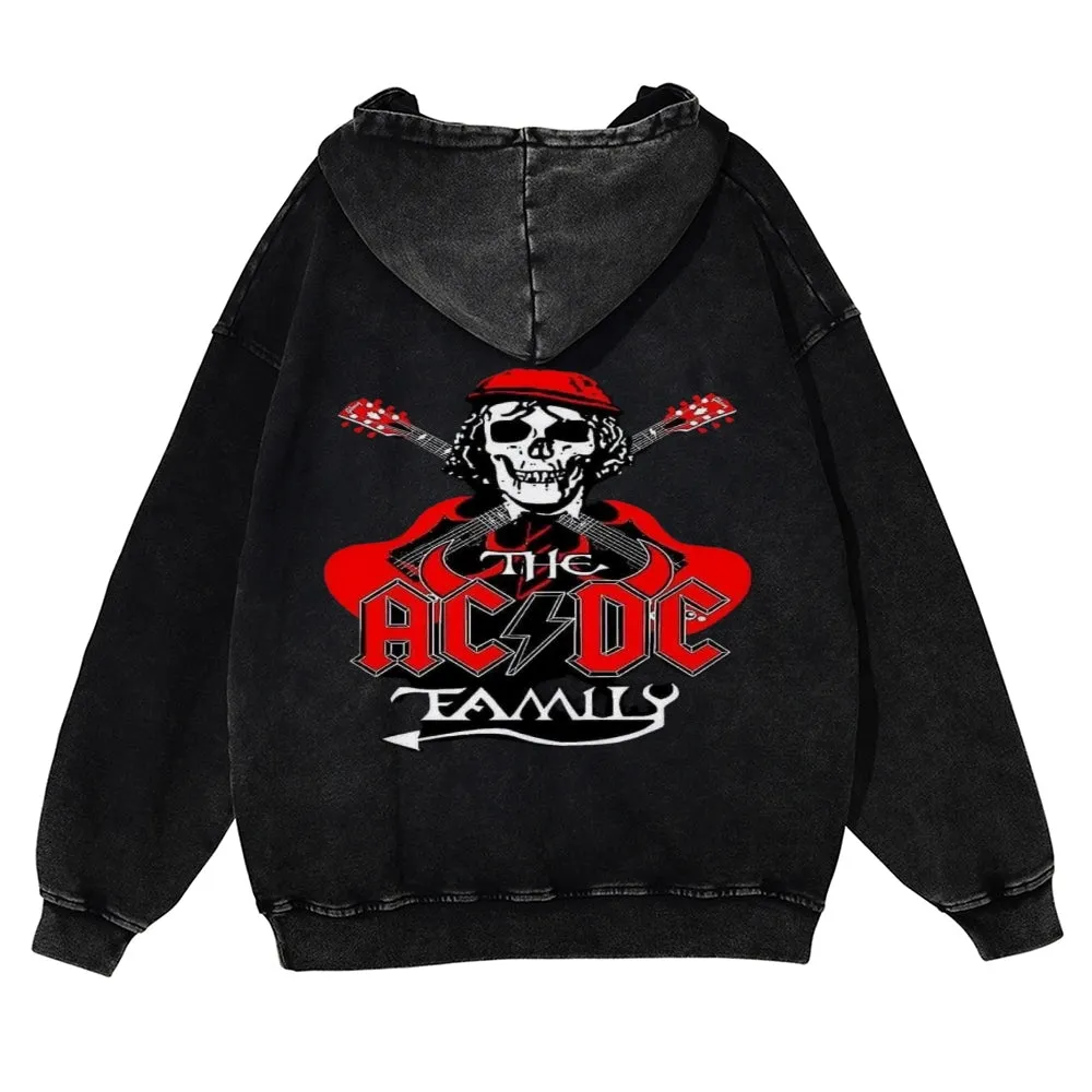 Mens Vintage ACDC Rock Hoodies