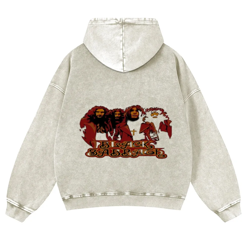 Mens Vintage Black Sabbath Rock Band Hoodies