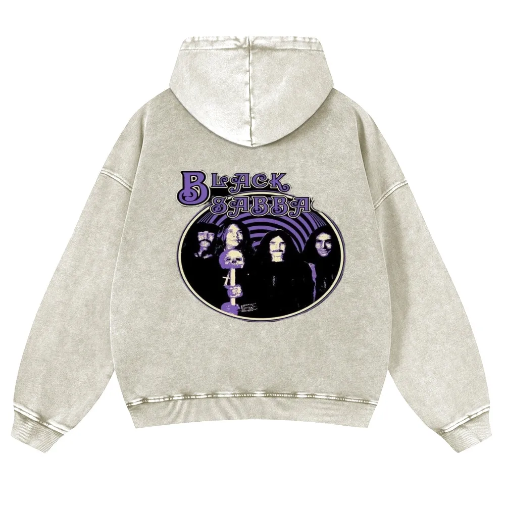 Mens Vintage Black Sabbath Rock Band Hoodies