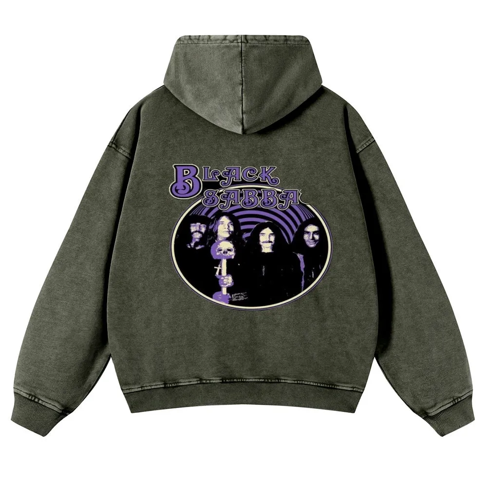 Mens Vintage Black Sabbath Rock Band Hoodies