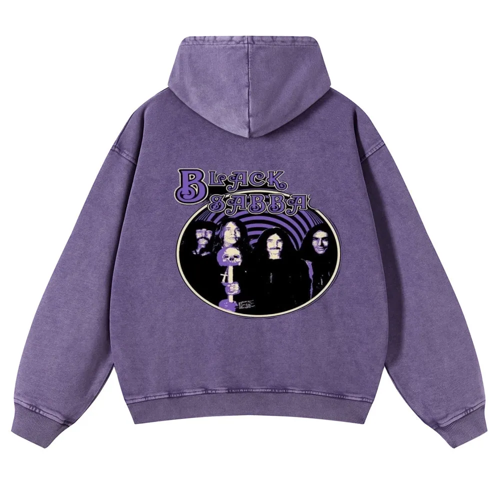 Mens Vintage Black Sabbath Rock Band Hoodies